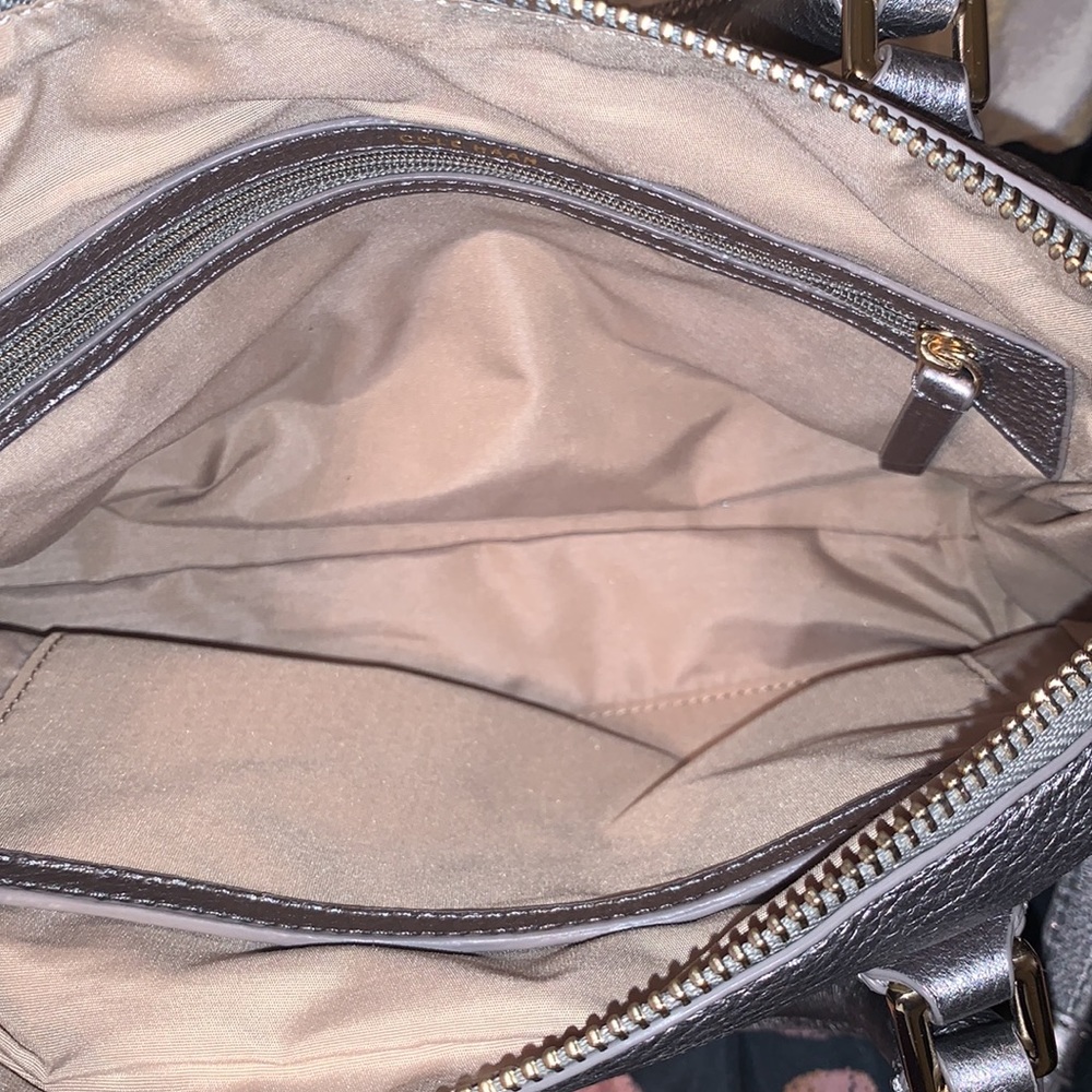 Cole Haan Metallic Silver Leather Crossbody Bag - Picture 4 of 6